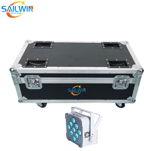 Stok USA 9X18W baterai isi ulang nirkabel lampu LED Par datar disko LED cahaya asli dengan pengisian casing penerbangan untuk pernikahan Klub - Product Image 1