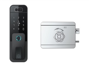Serrure <span class=keywords><strong>de</strong></span> porte intelligente Auvinx Factory Rim Lock, double mode TUYA <span class=keywords><strong>wifi</strong></span> TUYA BT, reconnaissance faciale, empreinte digitale, <span class=keywords><strong>mot</strong></span> <span class=keywords><strong>de</strong></span> <span class=keywords><strong>passe</strong></span>, étanche, sans clé - Product Image 6