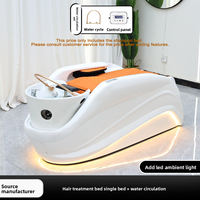 Chaise de shampooing inclinable pour salon de beauté et de coiffure Chuque, hydrothérapie de la tête, massage électrique, cuir, design imperméable