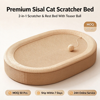 Lit grattoir pour chat en sisal sans éclats, jouet interactif pour chat d'intérieur, pour soulager l'ennui des chats.