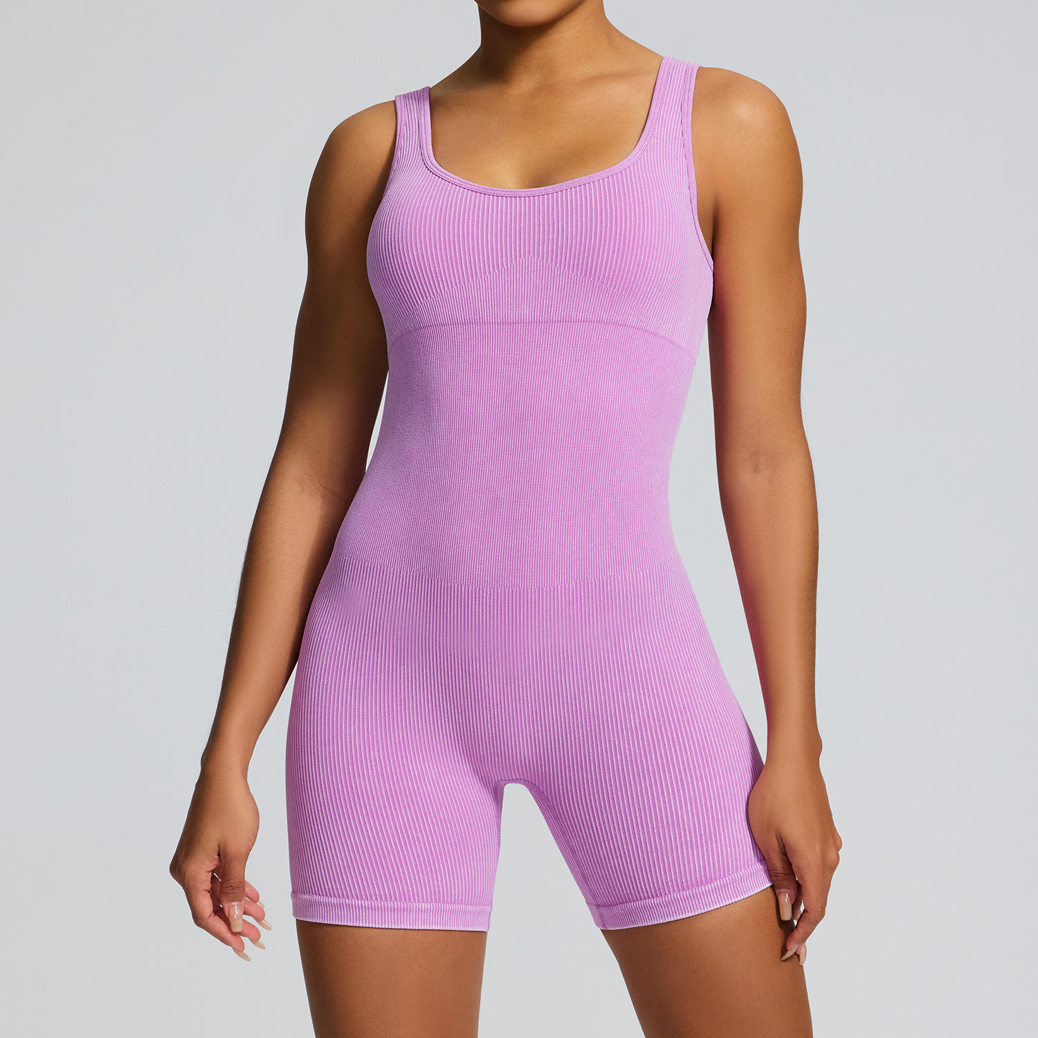 ชุดจั๊มสูทสีชมพูเชอร์รี่บลอสซั่ม - ผ้า Sandwashed