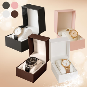 Boîte d'emballage de montre en cuir de luxe personnalisée, boîte de rangement carrée pour montre de poche - Product Image 3