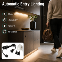 Interrupteur à détecteur de mouvement PIR pour meubles 12V 24V, contrôle centralisé pour système d'éclairage LED d'armoires, placards et étagères LC-7014-24