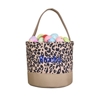 Panier de Pâques pour enfants personnalisé avec le nom de l'enfant, en forme de vache, imprimé léopard, sacs à œufs pour enfants, panier de Pâques, sacs cadeaux de Pâques