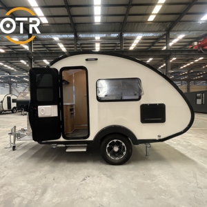 Nhỏ <span class=keywords><strong>RV</strong></span> cắm trại du lịch Trailer trắng và đen offroad nhỏ Caravan rvs cắm trại với phòng tắm - Product Image 2
