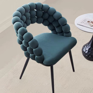 Silla de <span class=keywords><strong>Comedor</strong></span> con Respaldo Suave para las Cuatro Estaciones, Silla de Estilo Moderno con Patas de Acero y Tapicería de Algodón para el Hogar - Product Image 5