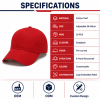 Casquette de baseball personnalisée de luxe brodée en 3D, en sergé de coton, avec lettres, réglable, unisexe, délavée, vente en gros, OEM