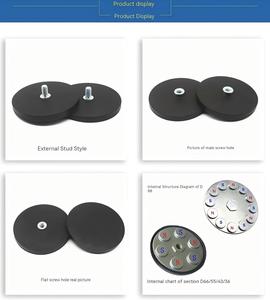 Imán de Neodimio Potente D22 D36mm D43mm D66mm D88mm con Rosca Externa, Base para LED, Pernos M4 M6 M8, Recubrimiento de Goma, Diseño Tipo Olla - Product Image 5