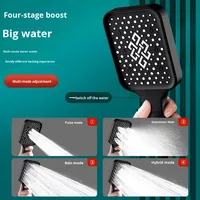 Pommeau de Douche Écologique à Haute Pression en ABS Chromé avec 4 Modes de Jet et Buse en Silicone pour Toilettes, Cuisine et SPA – Vente en Gros