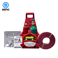 Kit portable de soudage et de coupe d'oxygène 4L/2L acétylène avec mallette de rangement pour outils de soudage torche de coupe au gaz