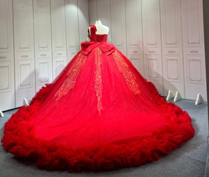 Mumuleo abito rosso principessa Quinceanera 2026 elegante monospalla Custom <span class=keywords><strong>Queen</strong></span> Vestido Para De 15 Anos - Product Image 4
