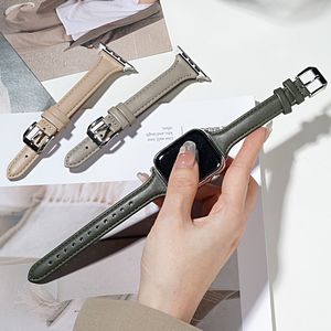 Correas de Cuero Genuino de Lujo <span class=keywords><strong>para</strong></span> <span class=keywords><strong>Apple</strong></span> <span class=keywords><strong>Watch</strong></span> <span class=keywords><strong>Ultra</strong></span> 2 3 Series 11/10/9/8/7, Diseño Delgado y Elegante <span class=keywords><strong>para</strong></span> <span class=keywords><strong>Mujer</strong></span> - Product Image 2