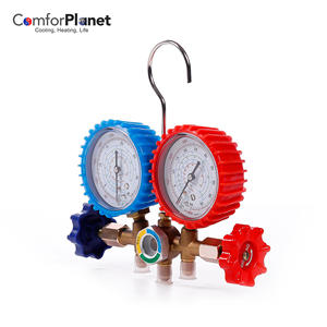 R22 410a HVAC Brass <span class=keywords><strong>CT</strong></span>-536 Double <span class=keywords><strong>Manifold</strong></span> <span class=keywords><strong>Gauge</strong></span> Conjunto com Válvula de Diagnóstico 4-Way Pressão sem Visão Vidro - Product Image 3