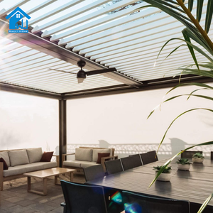 Pérgola Exterior de Aluminio para <span class=keywords><strong>Villa</strong></span>, Techo de Láminas Ajustables, Impermeable, Gazebo para Patio y Jardín, Toldo de Protección Solar, Estructura Bioclimática - Product Image 5