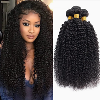 Vividion En gros Mèches de cheveux humains rebondissantes Afro Kinky Curly Weft Longues Noir naturel Cheveux humains indiens Remy Cheveux vierges pour tissage