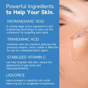 Tranexamic Acid Face Serum 5% Whitening Hyaluronic Acid Acne Scars Melasma Discoloration Dark Spots Correcting Body Area Target