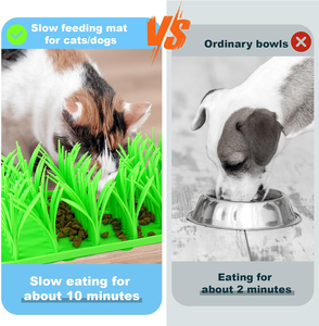 Nouveau design Tapis de nourriture lente en forme d'<span class=keywords><strong>herbe</strong></span> en silicone avec ventouse Tapis d'alimentation portable pour animaux de compagnie Tapis antidérapant pour animaux de compagnie - Product Image 6