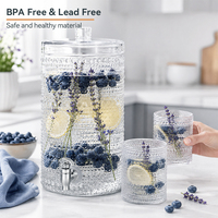 Distributeur de boissons classique 4L en verre avec robinet, idéal pour l'eau froide et les liquides – Vente en gros