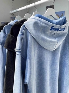 Streetlux Diseño Bordado Sudadera con capucha Hombres Hiphop Loose-Wash Coat Hoodie Hombres - Product Image 4