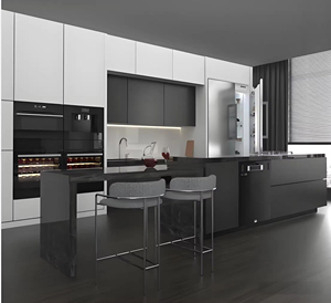 Usine directe personnalisé moderne armoires de cuisine ensemble de meubles stockage peinture stratifié mur laque cuisine placard porte - Product Image 4