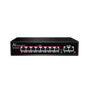 Switch PoE de 8 Puertos con Uplink de 100M, Switch PoE Industrial con IA OEM, Switch Ethernet de 10 Puertos, Venta Caliente de Fábrica - Product Image 2