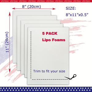 8 "x 11x0.5" Lipo bọt miếng đệm 5 gói cho bài phẫu thuật AB Board phẳng đệm nén hàng may mặc ghế và thắt lưng gối - Product Image 3