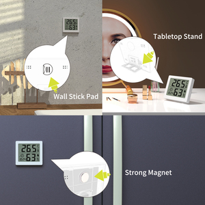 Lớn <span class=keywords><strong>LCD</strong></span> hiển thị nhiệt độ điều khiển máy tính để bàn đứng đồng hồ cho bé phòng nhà kính-ABS on/off C/F hộ gia đình độ ẩm - Product Image 2
