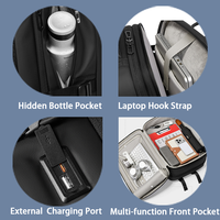 Sac à dos de voyage extensible grande capacité pour ordinateur portable 16 pouces, multi-compartiments pour les déplacements professionnels et les voyages de week-end