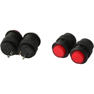 Màu vàng tự thiết lập lại Nút chuyển đổi R16-504B 16mm 2 Pin vật liệu nhựa tạm thời tự khóa hoạt động 250V Max. 1A 3A ánh sáng - Product Image 3