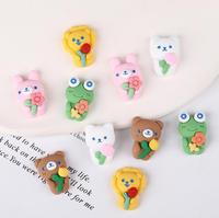 2023 nouveau Design dessin animé grenouille résine Cabochon breloques lapin Lion résine breloques artisanat pour bricolage téléphone coque accessoires
