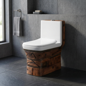 Inodoro de Cerámica de Una Pieza Vistaar Luxury Black Gold, Diseño Moderno de Doble Descarga y Montaje en el Suelo - Product Image 6