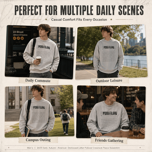 Sweat-shirt en molleton épais 360G pour homme, col rond, effet vieilli, imprimé lettres, coupe oversize, style streetwear, personnalisable OEM - Product Image 2