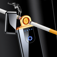 Briquet USB Rechargeable Ultra-Fin, Écran Tactile Double Face, Briquet Électronique Personnalisé