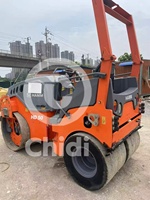 Rouleau compresseur d'occasion HAMM HD50 4.5 tonnes Rouleau vibrant d'occasion à double tambour de haute qualité à Shanghai Yard