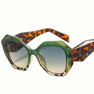 Gafas de Sol de Moda con Logotipo Personalizado, Gafas de Sol de Gran Tamaño con Montura Grande de Leopardo Colorido para Mujer - Product Image 1