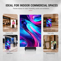 P1.53 P1.86 P2 P2.5 GOB Panel İç Mekan LED Ekran 1280x1920mm Çift Taraflı Üç Katlanır Dijital Tabela Reklam Video Duvarı
