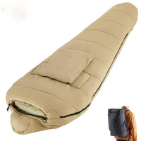 Sac de couchage momie personnalisé en nylon Ripstop 40D, fermeture éclair à accès thoracique, 3 saisons, OEM ODM, pour le camping, la randonnée et le trekking en extérieur