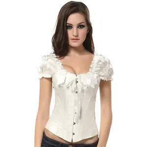 Corsets for Women White Black Corset Top Sexy Bustier Lingerie Waist Cincher Costume Tops