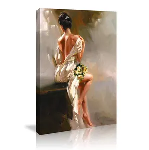 Colorido handpainted impressionista 3d lenticular meninas nude art imagem parede decoração home decor