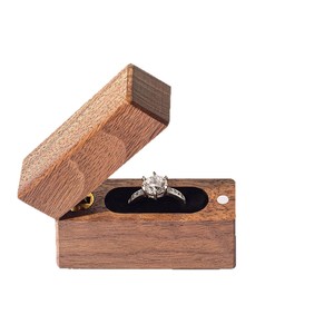 Custom-made high-end wooden engagement <b>ring</b> <b>box</b>, small square flip-top <b>ring</b> <b>box</b>, solid wood engagement <b>ring</b> <b>box</b>. - Product Image 5
