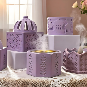 DM1220 Stampo in Silicone 3D <span class=keywords><strong>per</strong></span> Bruciatore di Incenso Mediorientale Fai-da-Te Barattolo <span class=keywords><strong>per</strong></span> <span class=keywords><strong>Candele</strong></span> in Silicone Gesso Cemento Incensiere Stampi <span class=keywords><strong>per</strong></span> Decorazioni <span class=keywords><strong>per</strong></span> la Casa - Product Image 5