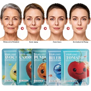 แผ่นมาส์กหน้าซูเปอร์ฟู้ด กวางตุ้ง ผลิตภายใต้แบรนด์ส่วนตัว (OEM) มะเขือเทศ บลูเบอร์รี่ อะโวคาโด เพื่อผิวกระจ่างใส ชุ่มชื้น สำหรับมือและใบหน้า วีแกน ขายส่ง - Product Image 2