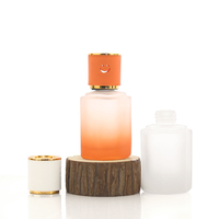 Bouteille de diffuseur d'aromathérapie d'huile essentielle de luxe personnalisée 130ML bouteille en verre recyclable de couleur dégradée