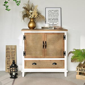 HOME Accent Living Room Furniture Cabinet Doors Storage Farmhouse Style Antique Wooden 2-Drawer Home Bar Entry Dining - Product Image 4