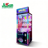 Machine de jeu à griffes en métal noir et plastique avec matériel stable pour parcs d'attractions, distributeur automatique à monnayeur