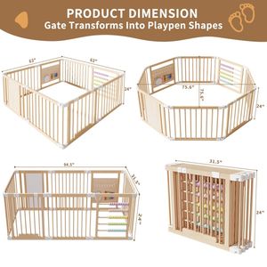Parc <span class=keywords><strong>de</strong></span> jeu pliable en bois pour bébé, parc <span class=keywords><strong>de</strong></span> jeu intérieur réglable, clôture <span class=keywords><strong>de</strong></span> jeu pour bébé, aire <span class=keywords><strong>de</strong></span> jeu avec porte pour bébé et tout-petit, fabrication OEM - Product Image 4