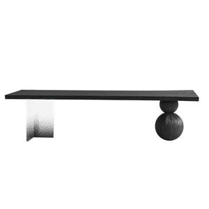 Wabi Sabi Style Office <b>Desk</b> Solid Wood Tea <b>Table</b> With Acrylic Gradient Top For Living Room And Office Use - Product Image 5