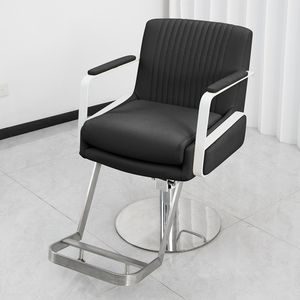Hydraulic Lifting PU Leather Barber Chair Modern Design High-Density Sponge 360 Degree Swivel Black White for Beauty Salon Hotel - Product Image 4