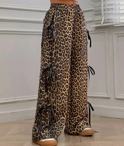 <span class=keywords><strong>Pantalon</strong></span> cargo ample à taille haute et à jambes larges à imprimé léopard pour femmes, tendance streetwear - Product Image 1