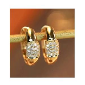 Boucles d'oreilles créoles Xinfly en or 18 carats avec diamant naturel taille brillant 0,18 carat en or jaune - Product Image 1